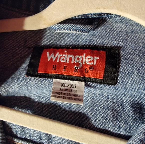 Wranglers hero VINTAGE heavy STURDY Denim Jacket xl men - Picture 12 of 13